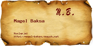 Magel Baksa névjegykártya